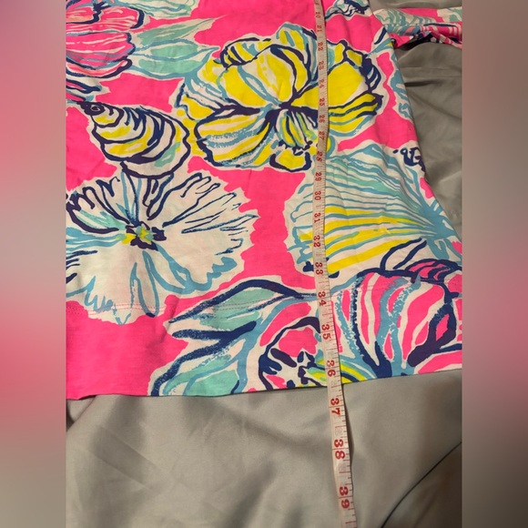 Lilly Pulitzer ‘Swept by the Tides’ Marlowe Dress Size L Hot Pink Floral Shells - Picture 8 of 9